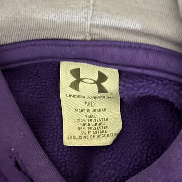 Under Armour Purple Logo Hoodie Sweatshirt - Picture 4 of 4